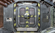 Illustration: spaceship hatch and corridor background spaceship hatch and corridor background