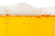 Close up of beer bubbles