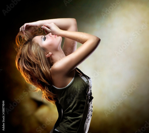 Photo: Fashion Dancing Girl. Disco Fashion Dancing Girl. Disco