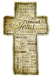 Cross With Religious Words  isolated on white background.