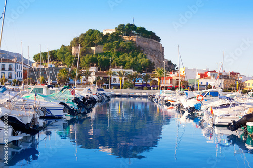 Photo: Denia mediterranean port village with castle Denia mediterranean port village with castle