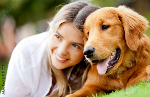 Photo: Woman with her dog Woman with her dog