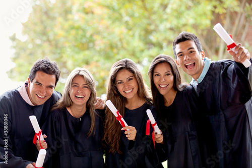 Photo: Excited group of graduates Excited group of graduates