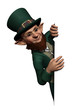 Leprechaun Looking Over an Edge or Border