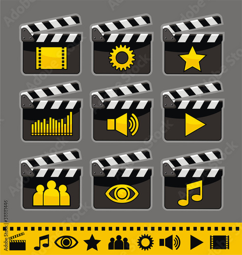 Vector: Video and audio icon set Video and audio icon set