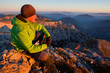 Young man enjoying autumn mountain view Young man enjoying autumn mountain view