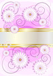Delicate flowers on a background of shades purple.