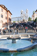 Photo: fountain on Spanish square with Spanish Steps, Rome fountain on Spanish square with Spanish Steps, Rome