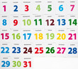 Colorful calender dates Colorful calender dates