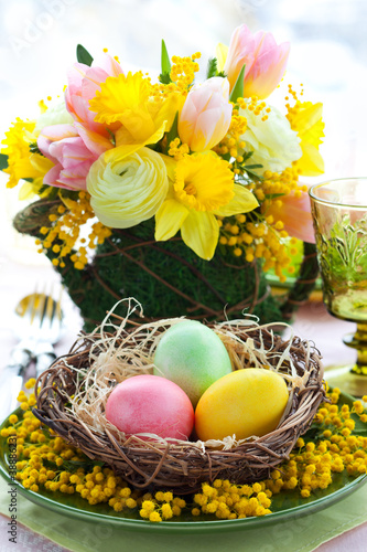 Photo: Easter table setting Easter table setting