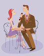 Romance: Couple on a date, in love