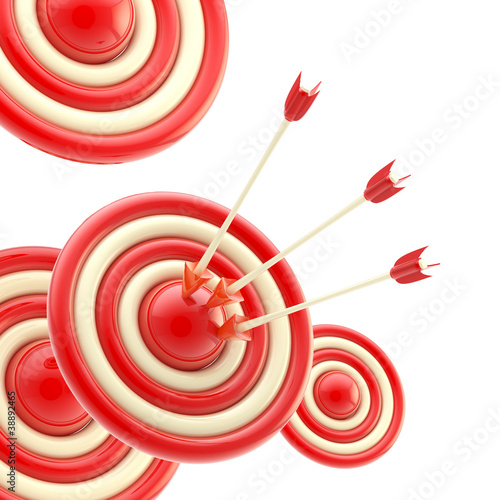 Illustration: Arrows in the center of the red target Arrows in the center of the red target