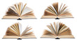Four open books