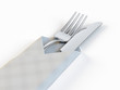 Fork and knife isolated on white background