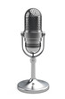 Retro microphone isolated on white background