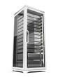 Server rack isolated on white background