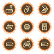 Electronics web icons set 2, vintage buttons