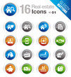 Glossy Buttons - Real estate icons