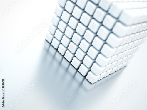 Illustration: Large cube made of small cubes Large cube made of small cubes