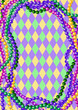 canvas print picture - Mardi Gras beads background