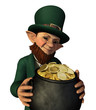 Leprechan Holding a Pot of Gold