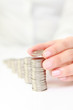 stacking coins