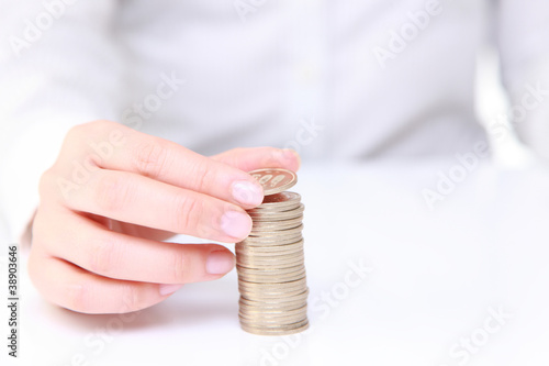 Photo: stacking coins stacking coins