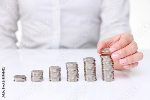 Photo: stacking coins stacking coins