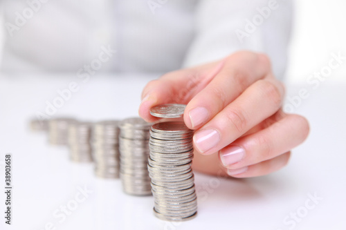 Photo: stacking coins stacking coins