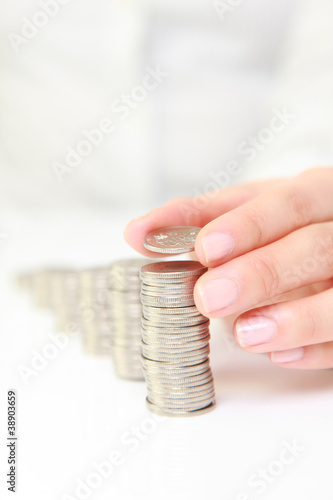Photo: stacking coins stacking coins