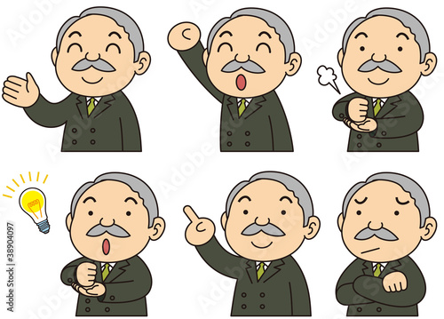 Vector: 社長さん 表情 社長さん 表情