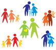 happy family icons collection multicolored