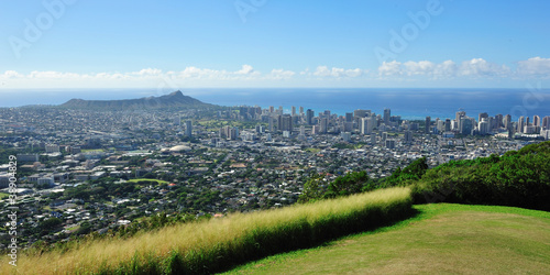 Photo: Panoramic view of Waikiki Beach and Honolulu with Diamond Head Panoramic view of Waikiki Beach and Honolulu with Diamond Head
