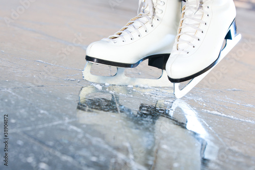 Photo: Tilted natural version, ice skates with reflection Tilted natural version, ice skates with reflection