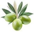 Olives with leaves on a white