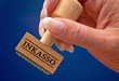 Inkasso - Stempel mit Hand