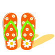 Vector: flip flop for beach with flower illustration flip flop for beach with flower illustration