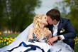 Kiss groom and bride