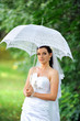bride with umbrella