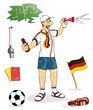 Fussballfan Deutschland mit Utensilien_freisteller*vektor