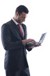 business man work on mini laptop