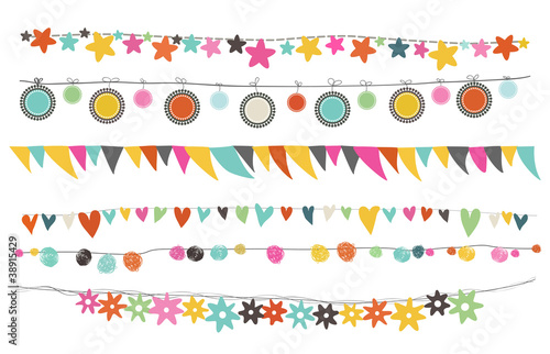 Vector: colorful buntings and garland colorful buntings and garland