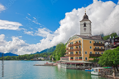 Photo: Village St. Wolfgang on the lake Wolfgangsee Austria Village St. Wolfgang on the lake Wolfgangsee Austria