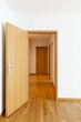 beautiful apartment, interior, wooden door open