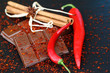 Schokolade und Chiliflocken