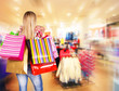 Photo: Blond woman with shopping bags Blond woman with shopping bags