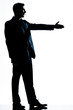 Photo: silhouette man full length handshake profile silhouette man full length handshake profile