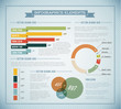 Blue Vector retro / vintage set of Infographic elements