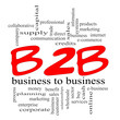 B2B Business to Business Red Scribble Concept B2B Business to Business Red Scribble Concept
