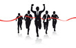 a group of business runners silhouettes